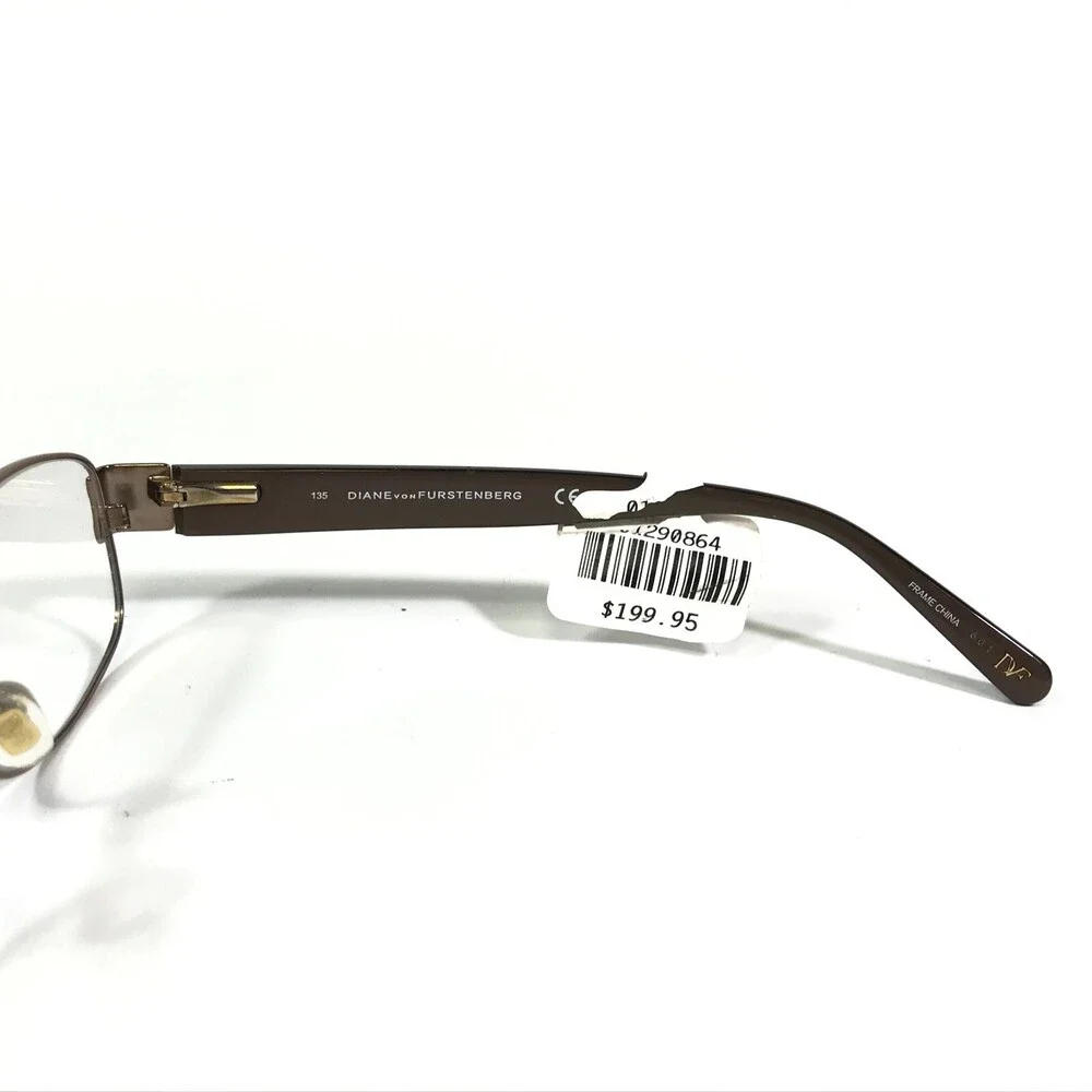 Diane von Furstenberg Eyeglasses Frames DVF8040 201 Brown Round Oval 52-16-135